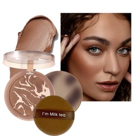 EONFAVE Bronzer Contouring Palette, Bronze Cream Contour with Sponge Pad, Contouring Palette for Face Contouring, Make Up Palette for 3D Face Creating Make-Up, for Beginners and Professionals (#02)