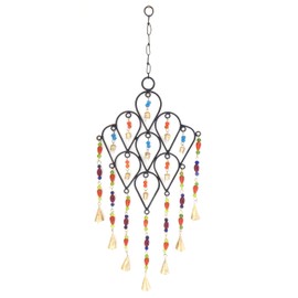 Purity Style Indian Metal Windchime with Coloured Beads and Bells for Indoor or Outdoors, Garden Windchime