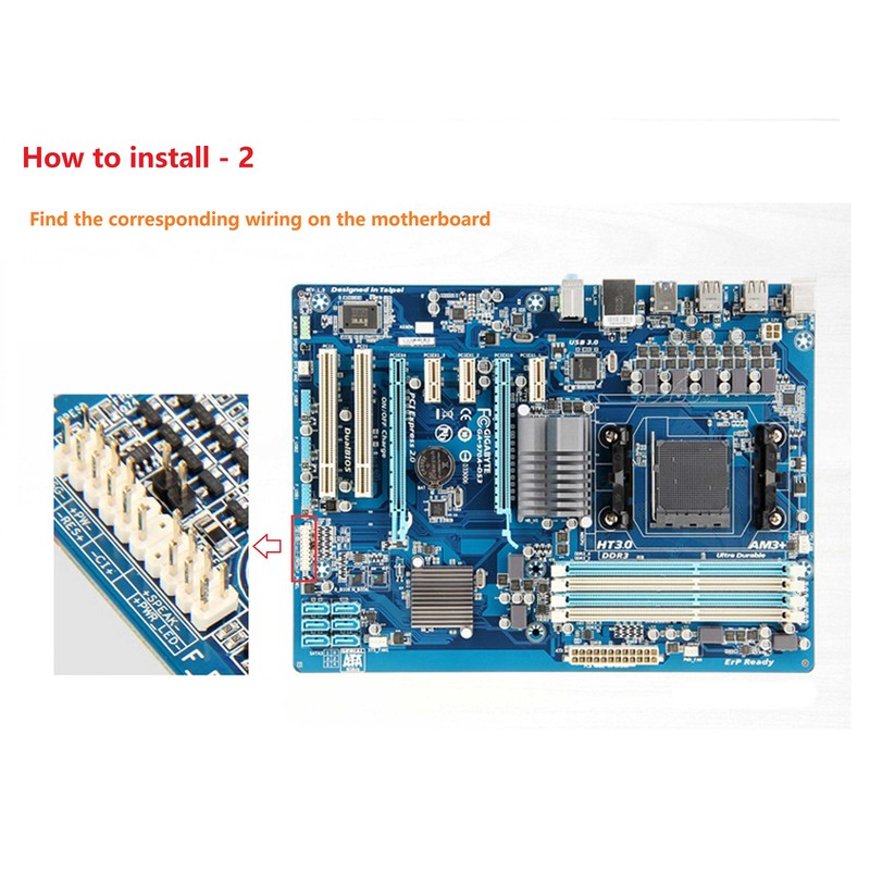 NOYITO Desktop Computer Case Motherboard Power Supply Reset HDD Button