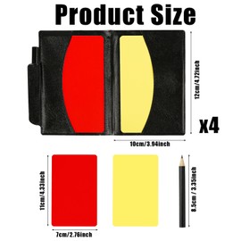4 Sets Referee Cards Set, 8pcs Referee Penalty Cards with 4pcs Card Holders, Soccer Referee Sanction Red and Yellow Warning Cards for Fifa Football Soccer Volleyball Sports Game Men's Officials