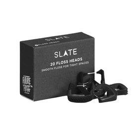 SLATE Repuestos para hilo dental Slate - Hilo dental tejido reutilizable, sin PFAS, no tóxico | Compatible con el hilo dental eléctrico Slate con raspador de lengua y cepillo de encías - Paquete de 20