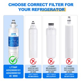 GOLDEN ICEPURE RWF1200A Replacement for LG LT700P 469690, ADQ36006101, ADQ36006102 Water Filter Refrigerator LFX31945ST, LFX31925ST, LFX30766S, LFXC24726, LFXS24623, LSFXC2476S 4Pack