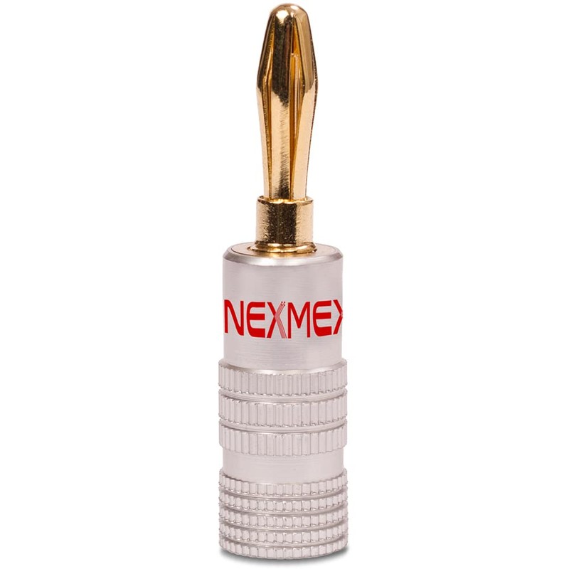 NEXMEX High End Banana Plug 24K Gold-Plated Pack of 2