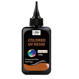 US Warehouse Stock 12 Colors Low Dor Epoxy Acrylic UV Resin Glue Kit Crystal Clear UV Resin DIY for Handicraft Jewelry MakingSize: 6*4*14.5cm, Color: Orange Red