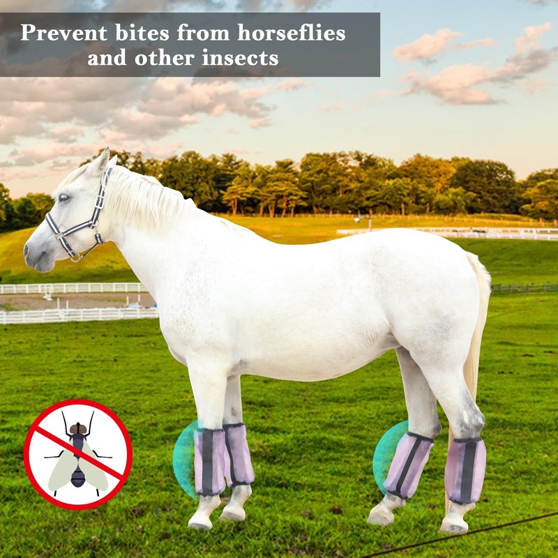 Fly Boots for Horses, Reduce Stomping/Hoof Damage, Breathable Fine Mesh