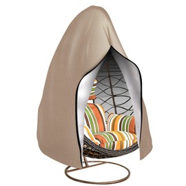 Neween Patio Egg Chair Covers Durable Large Wicker Egg Swing Chair Covers, 75"x45" Windproof Sun Protection Outdoor Chair Cover with Storage Bag, Zipper, and Drawstring for Garden, Backyard, Khaki