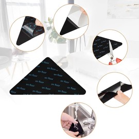 Xiaozuoyue Pinzas para Alfombras Antideslizante 12 Piezas, Almohadillas de Agarre para Alfombras, Bases Antideslizantes Pegatinas para Alfombras, Cinta Antideslizante Triangular para Tapetes
