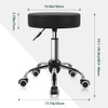 BFTOU Black PU Leather Swivel Stool with Wheel Perfect for