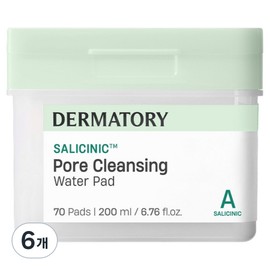 Dermatory Salicinic Pore Cleansing Water Pad, 70 sheets, 6 pieces / 더마토리 살리시닉 포어 클렌징 워터 패드, 70매입, 6개