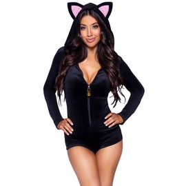 Leg Avenue 87142-00103 87142 00103 Black,Cat Carnival Costume, Theme Party, Women, L (Taglia Italiana 44)