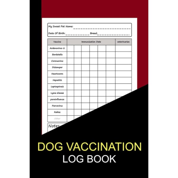 Dog Vaccination Log Book: Health Record Book for Puppy and