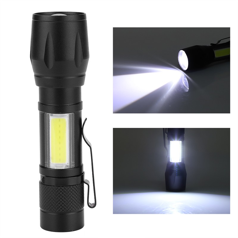 Portable Lightweight USB Rechargeable LED Flashlight COB Lamp Torch Flash