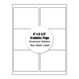 6 Up Label, 3-1/3" x 4" Shipping Address Labels, Laser or Inkjet Printable, Easy to Peel, 120 Labels=20 Sheets