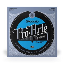 D'Addario Gitarrensaiten Konzertgitarre | Akustikgitarre | Akustik Gitarre Saiten | Classical Guitar Strings | EJ46TT Saitensatz ProArte Dynacore Titanium Trebles Hard Tension