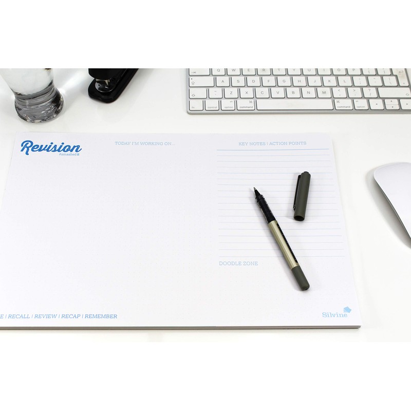 Silvine Luxpad Gluebound Revision and Study Desk Pad with 48