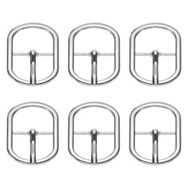 PATIKIL Single Prong Buckle, 6 Pcs 1 Inch Adjustable Metal Roller Buckle Oval Center Bar Buckle Belt Buckles for Bags DIY Crafts Purse Straps Shoe Belt Making Accessories, Silver Tone