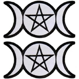 Quality Patch shop Pagan Triple Goddess Embroidered Patch  | 2PC - iron on sew on 4"x2"