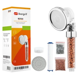 Ibergrif Ibergrif Duschkopf Druckerh?hend mit Filter, Eco-Friendly Wassersparend Handbrause ?ko-Ionen Mineralsteinen Filter, Regendusche Strahlarten Duschkopf