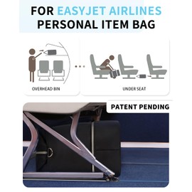 WANDF 45x36x20 Cabin Bag for EasyJet Airlines Underseat Carry on Hand Luggage with Shoe Compartment, Wet Pocket & TSA Approved Quart Size Bag, Travel Duffel Holdall for Women and Men (Black)