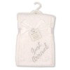 Baby Coral Fleece Stripe Wrap Blanket Embroidery