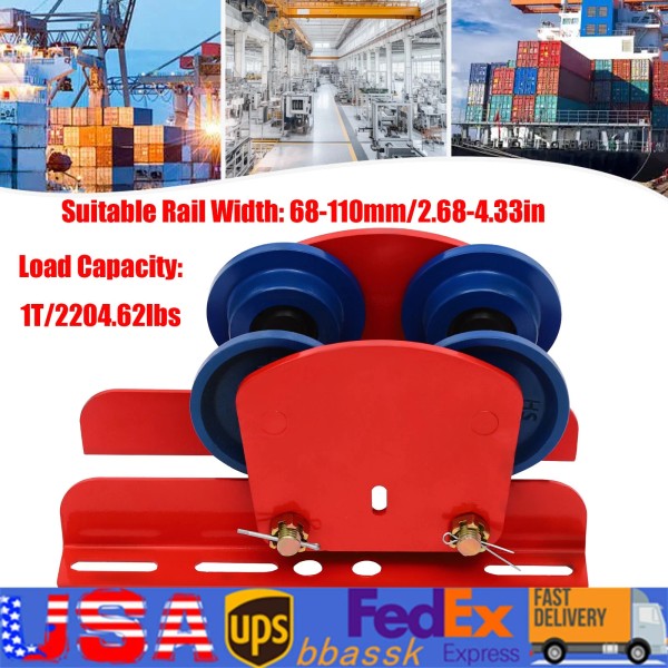 Unbranded 1T Heavy Duty Beam Trolley, Electric Hoist Manual Trolley,