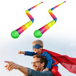 Cheelyvin.H 2 Pcs 8 Colors Throw and Catch Balls with Rainbow Tails, Outdoor Toys Bulk Playground Balls for Kids Adults, Physical Equipment Indoor Recess Games for Preschool, Camping Toys, 37"