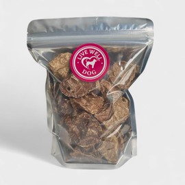 Live Well Dog 100% Beef Lung Treats, 4 oz, High Protein Dog Snacks
