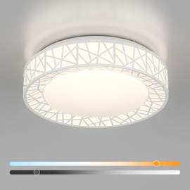 Lightania 12 Inch Flush Mount Ceiling Light, Modern White LED Ceiling Light Fixture, 20W 1400LM 2700-6500K Adjustable, Dimmable Ceiling Lights for Bedroom, Kitchen, Hallway, Bathroom, ETL