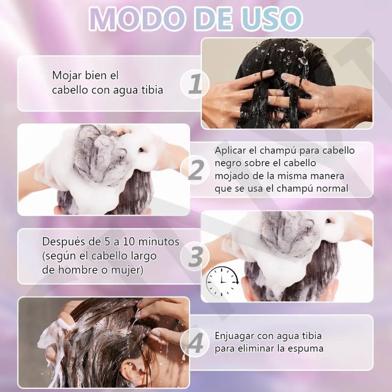 Shampoo Tinte Instantáneo Cubre Canas Natural Jengibre 500ml