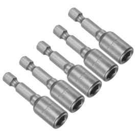 CoCud Quick-Change Nut Setter Driver Bit, 7mm Metric 48mm Length 1/4" Shank, CR-V Magnetic Straight Shank Setter Drill Bits - (Applications: for Auto Repair) - 5pieces