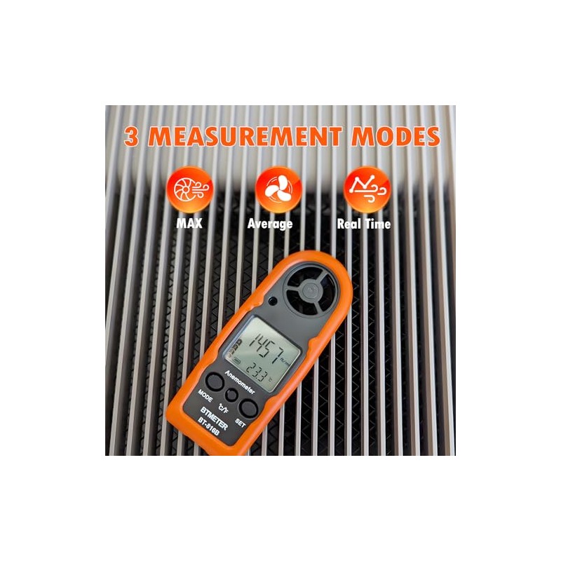 Anemometer Handheld Wind Speed Meter, BT-816B Mini Digital Air Flow