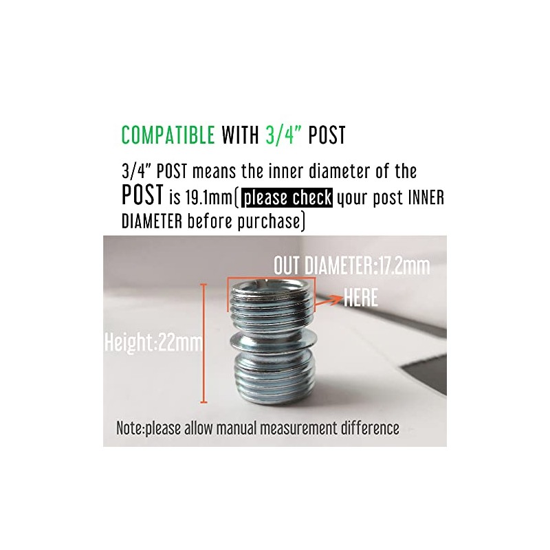 12 Piece Small Threaded Pole Connectors Compatible with Little 3/4"