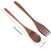 XMHF Wooden 9 inch Japanese Spoon Fork Set Kitchen Tableware