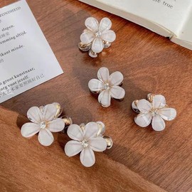 LuLiyLdJ 10 Pack Mini Flower Hair Clips Mini Flower Claw Clips Mini Metal Hair Clip Decorative Hair Accessories for Women Girls Birthday and Wedding Party