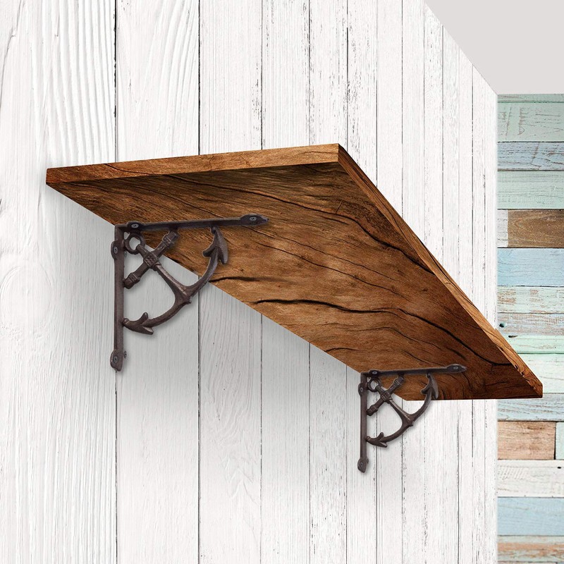 NACH Anchor Shelf Brackets 8 inch, Black Shelf Bracket (Pack