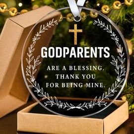 HEXMOZ Godparents Gifts - Godparent Ornament 2024 - Godparent are Blessing, Thank You for Being Mine Present - God Parent Gift Ideas, Gifts for Godparents, Baptism Gifts - Acrylic Ornament Keepsake
