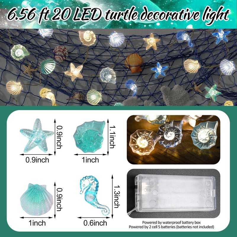 YeahBoom Fairy Lights Sea Creatures, Fairy Lights Children's Room Sea
