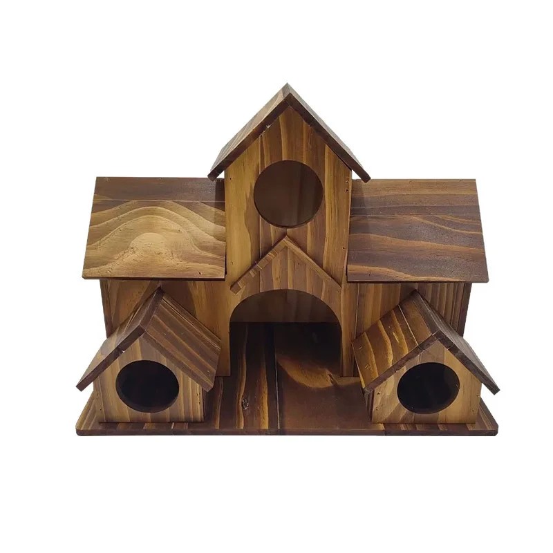 Wooden Bird House for Garden & Backyard – Multi-Room Outdoor