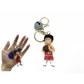 Denyeet Slam Dunk Keychain, Set of 5, Slam Dunk, Kaede Rukawa, Hisashi Mitsui, Ryota Miyagi, Takanori Akagi, Sakuragi Hanamichi Keychain, Pendant, Cute, Bag Strap, Cell Phone, Keys, Automotive, Decoration, Costume Tool, Moe Goods, Gift, multicolor