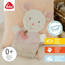 Fehn Mouse Wash Mitt - Baby Wash Cloth with Animal Motif