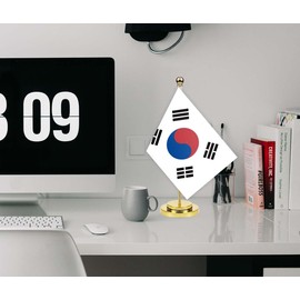 Korea Desk Flag,12 inch Tall Small Korean Indoor Banner,Tiny Printing Decor For Office Home Table