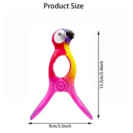 CAVLA 2 Pcs Beach Towel Clips, Lounge Chairs Clips, Parrot Towel Clips for Beach Chairs, Strong Towel Clips for Keep Your Cloth or Towel from Blowing, Cruise Beach Patio, Pool Accessories