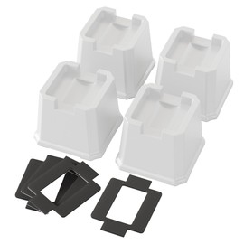 Lutown-Teen 4 Pack Bed Risers 3 Inch Heavy Duty Bed Elevators Lifts Fits to Wheels of Furniture, Sofa, Table and Couch, White