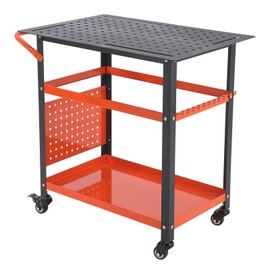 36x24 Steel Welding Table,1200 Lb Portable Welding Fixture Table for Shop,Rolling Welding Table with 5/8" Holes for Shop Garage