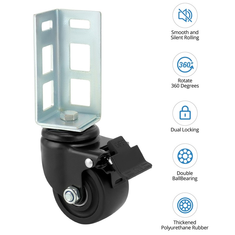 QWORK Storage Rack Caster Wheels, 4 Pack 3" Heavy Duty