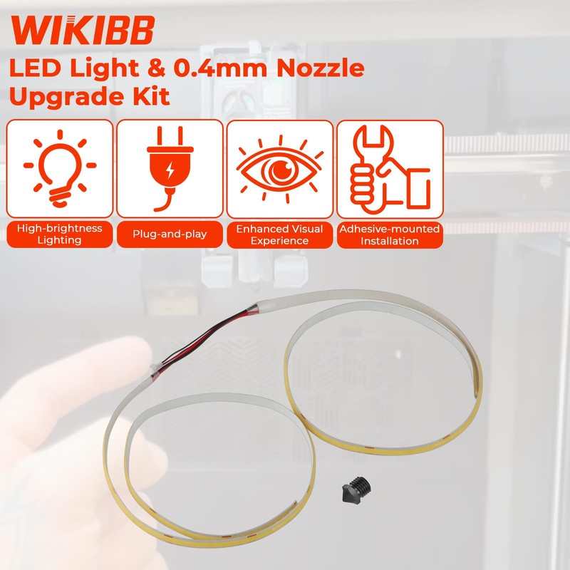 WIKIBB 3D Printer LED Light and Nozzle Upgrade Kit Compatible