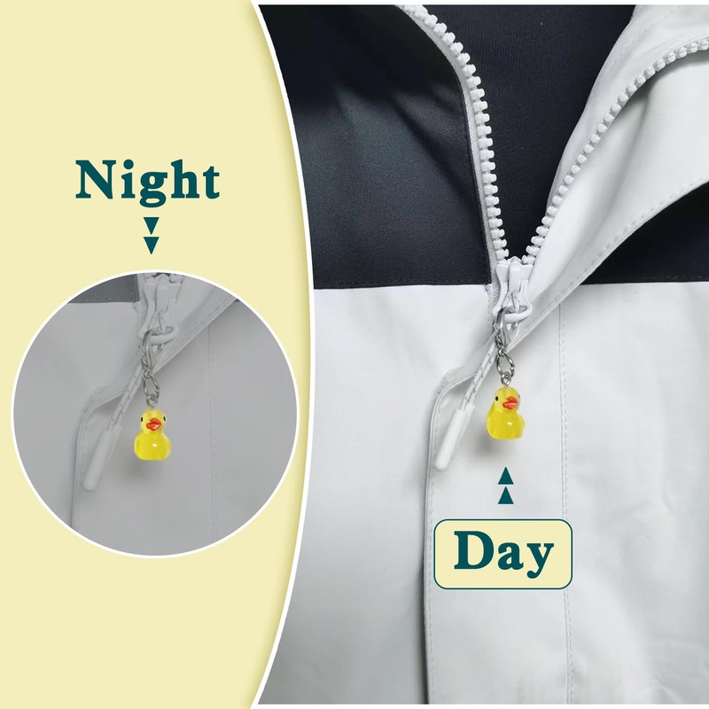 DanVirtuous Glow-in-the-Dark Duck Zipper Pull Charms Cute Bag Accessories for