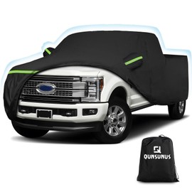 QUNSUNUS Waterproof Truck Cover for Ford F-150/F-250 Super Crew Cab 5.5ft Short Bed, Outdoor Truck Cover with Zipper, Full Exterior Car Covers All Weather with Wind, Sun, UV and Dust Protection