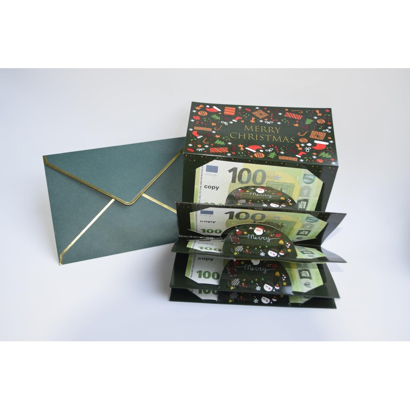 GEHENFRUCHT DIY Birthday Money Gift, Money Cards-Black-B