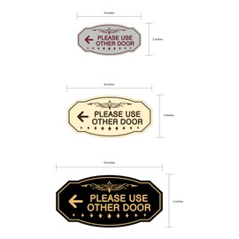 Signs ByLITA Victorian Please Use Other Door Left Arrow Sign (Red/Yellow) - Small 1 Pack